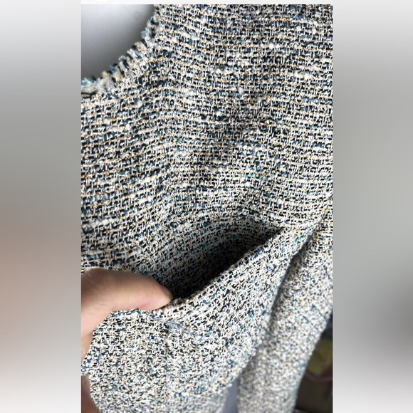 Theory Tweed Blazer Ualana Compromised Tweed Open Front Coat Size 10 Multicolor - Picture 6 of 16